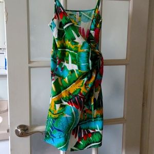 Xhileration Tropical Dress wrap around size S